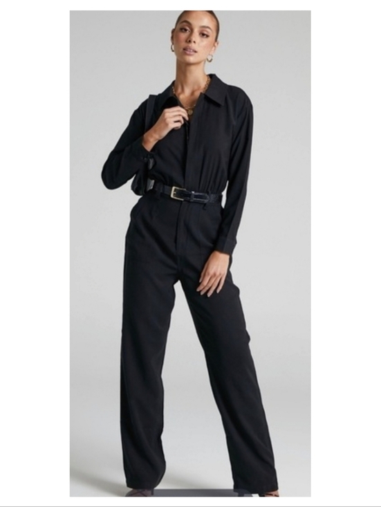 WeWoreWhat Pants - We Wore What Utility Jumpsuit Black Utilitarian Minimalist Small Preppy Grunge